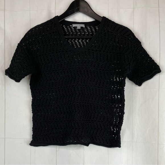 James Perse Black Knit Short Sleeve Crop Top Size 2 (M) - Picture 1 of 4